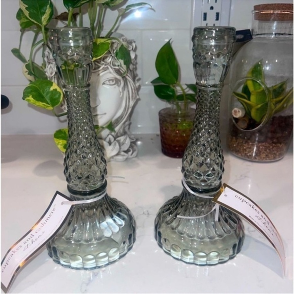 Cupcakes & Cashmere Mermaid Bridgerton Regency Bohemian Faceted Candlesticks 2